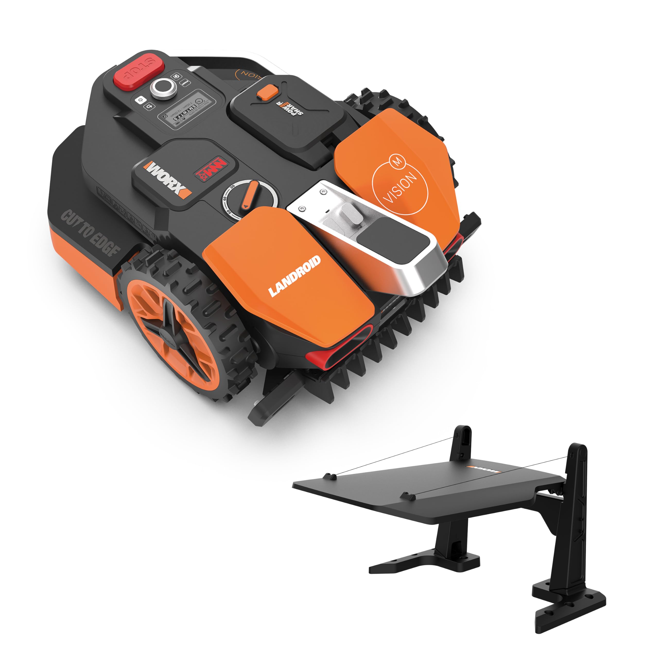 WORX Landroid Plus WR167E Mähroboter mit Begrenzungskabel für Gärten bis 700m² (AIA Navigation, App Steuerung, WLAN, Bluetooth und schwimmendem Mähwerk - max Steigung: 35%)
