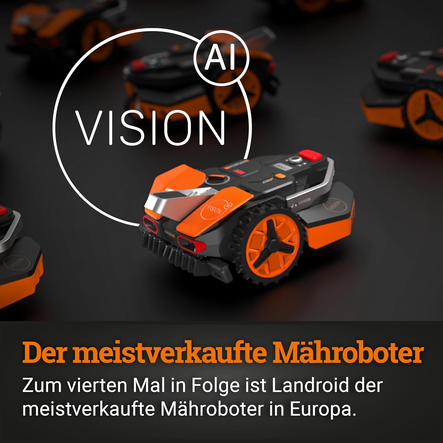 WORX Vision S250 Mähroboter 250 m² ohne Kabel, KI & Igelschutz